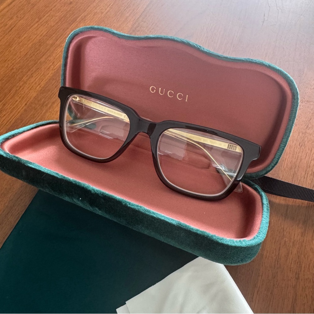 Gucci GG0560ON Square Eyeglasses 55mm Black Crystal Designer Optical Frames - Picture 5 of 16